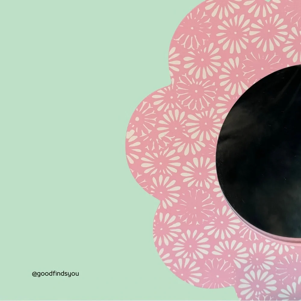 Pink and White Floral Flower Mirror
